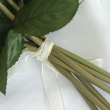 Load image into Gallery viewer, Open Rose Bouquet Artificial Silk Flowers - Turquoise