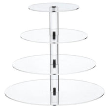 Load image into Gallery viewer, 4 Tier Round Heavy Duty Acrylic Glass Cupcake Dessert Stand For Birthday Wedding Party