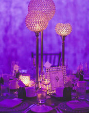 Load image into Gallery viewer, 37" Silver Shangri La Crystal Acrylic Diamond Chandelier Lamp Wedding Centerpiece With 10" Ball