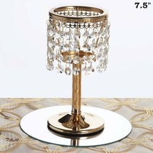 Load image into Gallery viewer, Elegant Metal Votive Tealight Crystal Candle Holder Wedding Centerpiece - Gold - 7.5"