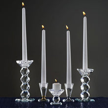 Load image into Gallery viewer, 3" Gemcut Egyption Handcrafted Glass Crystal Votive Candlestick Holder With Silver Metal Stem Table Top Wedding Centerpiece - 1 PCS