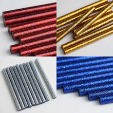 Load image into Gallery viewer, 10 pcs Green Glitter Hot Melt Glue Sticks For DIY Art Craft Sealing Repair Tool - 7mm x 4"
