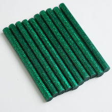 Load image into Gallery viewer, 10 pcs Green Glitter Hot Melt Glue Sticks For DIY Art Craft Sealing Repair Tool - 7mm x 4"