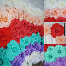Load image into Gallery viewer, 12" Large Foam Rose Backdrop Wall Decor - White - 4 pcs