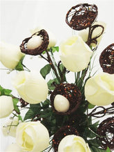 Load image into Gallery viewer, 6 x Trio of Glittered Bird’s Nest on Stem - Red
