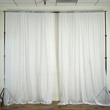 Load image into Gallery viewer, Set Of 2 White Fire Retardant Sheer Organza Premium Curtain Panel Backdrops Window Treatment With Rod Pockets - 5FTx10FT
