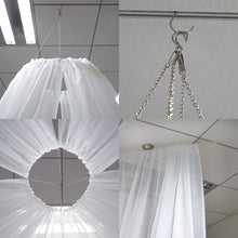 Load image into Gallery viewer, 30FT Premium White Fire Retardant Sheer Voil Curtain Ceiling Panel Backdrop
