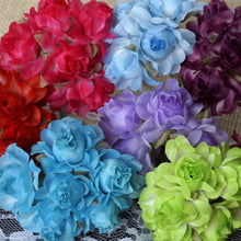 Load image into Gallery viewer, 72 Red Silk Semi Bloomed Craft Roses DIY Wedding Bouquet Flowers Decoration
