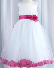 Load image into Gallery viewer, Tulle Overlay Flower Girl Petal Dress - Ivory

